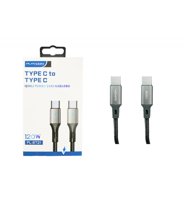 PL-8721 TYPE-C TO TYPE-C IŞIKLI TURBO ŞARJ KABLO...